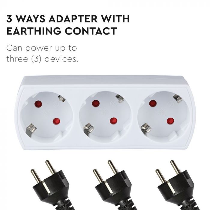 Adapter 3x16A, IP20, 3680W, AC:250V, V-TAC