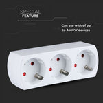 Adapter 3x16A, IP20, 3680W, AC:250V, V-TAC