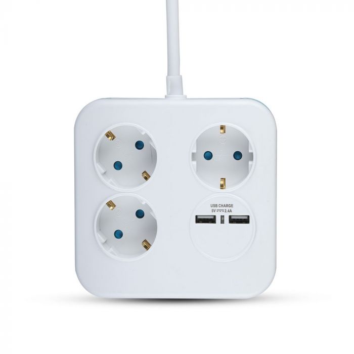 Adapteris ar USB, 16A, 3680W, AC:230V, IP20, V-TAC