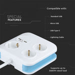 Adapter USB-ga, 16A, 3680W, AC:230V, IP20, V-TAC