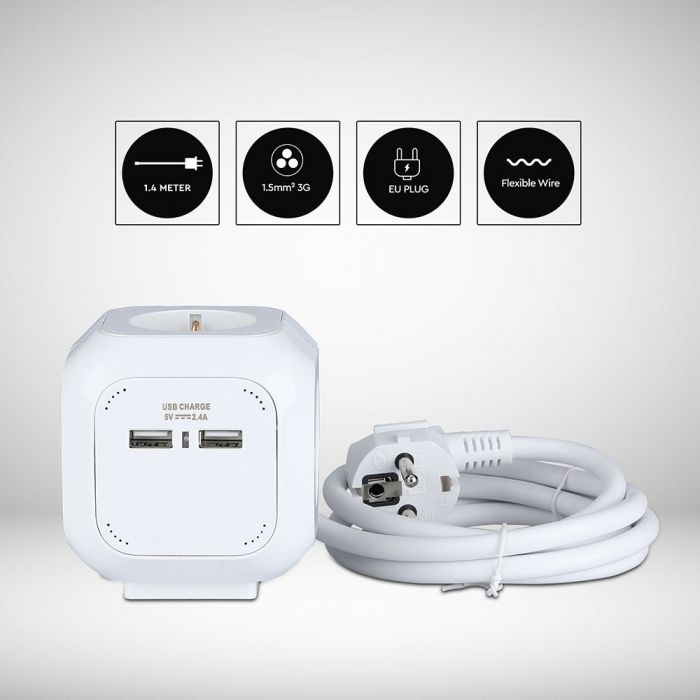 Adapter USB-ga, 16A, 3680W, AC:230V, IP20, V-TAC