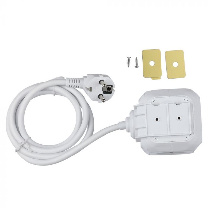 Adapter with USB, 16A, 3680W, AC:230V, IP20, V-TAC