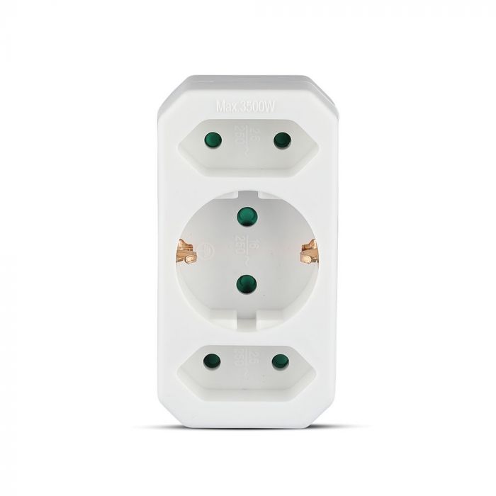 Adapteris 16A/16A, 3500W, AC:230V, IP20, V-TAC