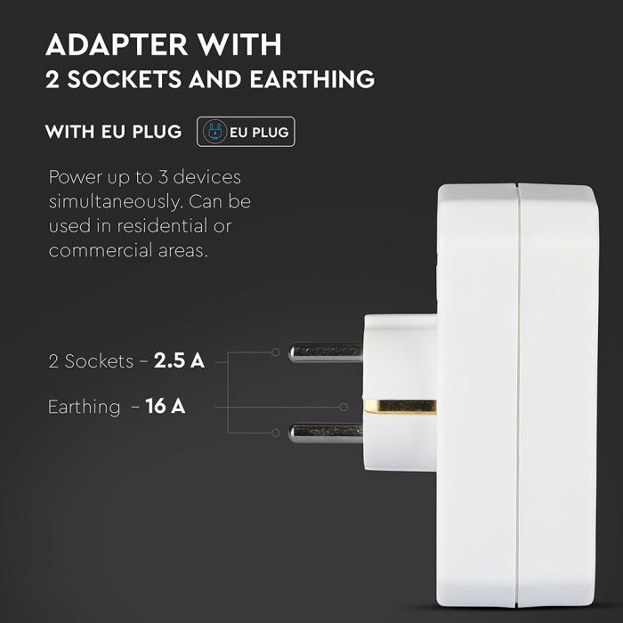 Adapter 16A/16A, 3500W, AC:230V, IP20, V-TAC