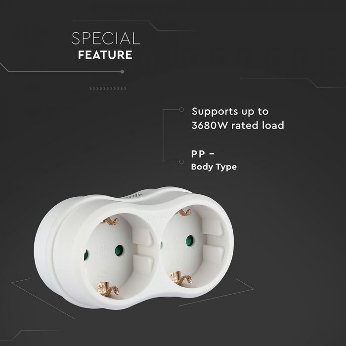 Adapteris 16A, 3680W, AC:230V, IP20, V-TAC