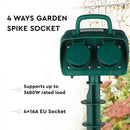 V-TAC 3m Pagarinātājs/sadalītājs ar 4 ligzdām, IP44, 16A, 3500W, AC:230V, zaļš, piemērots lietošanai ārā