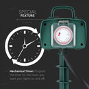 V-TAC 3m Pagarinātājs/sadalītājs ar 2 ligzdām, IP44, 16A, 3500W, AC:230V, zaļš, ar taimeri, piemērots lietošanai ārā