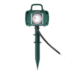 V-TAC 3m pikendus/adapter 2 pistikupesaga, IP44, 16A, 3500W, AC:230V, roheline, ajamiga, sobib välitingimustes kasutamiseks.