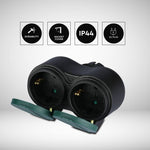 Адаптер для 2 розеток, 3680 Вт 16A, IP44, V-TAC