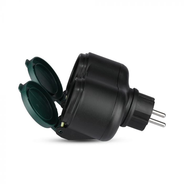 Адаптер для 2 розеток, 3680 Вт 16A, IP44, V-TAC
