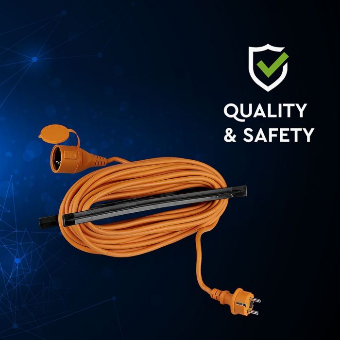 15m Extension cord, 1 socket, IP44 16A 230V 3500W, IP44, V-TAC