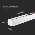 1.4m Pagarinātājs-sadalītājs 5 ligzdas IP20 16A 250V 3680W, V-TAC