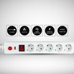 1.4m Pagarinātājs-sadalītājs 5 ligzdas IP20 16A 250V 3680W, V-TAC