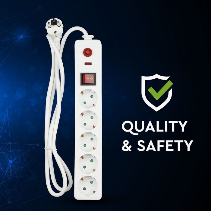 1,4m pikendusjaotur 5 pistikupesa IP20 16A 250V 3680W, V-TAC