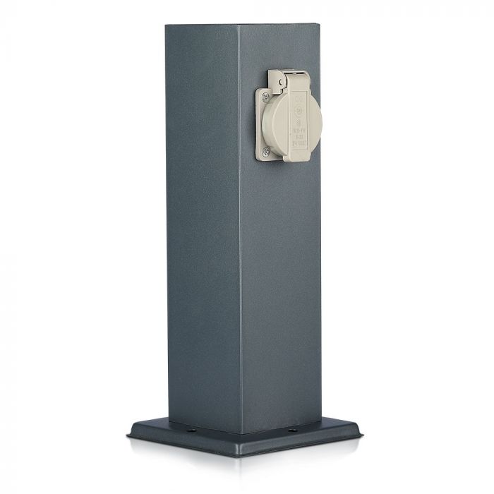 V-TAC Schuko type distributor with 2 sockets, 2x16A, IP44, dark grey, Max 3680W