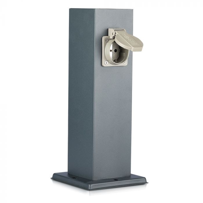 V-TAC Schuko jaotur 2 pistikupesaga, 2x16A, IP44, tumehall, Max 3680W