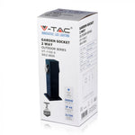 V-TAC Schuko type distributor with 2 sockets, 2x16A, IP44, dark grey, Max 3680W