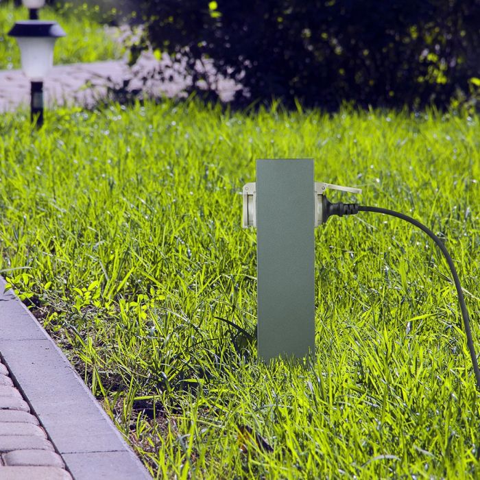 V-TAC Schuko jaotur 2 pistikupesaga, 2x16A, IP44, tumehall, Max 3680W