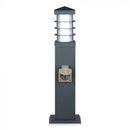 V-TAC aiavalgusti kahesuunalise pistikupesaga, 2x16A, IP44, toetab LED-pirne kuni 13W (pirn ei kuulu komplekti), tumehall.