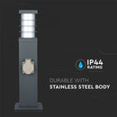 V-TAC aiavalgusti kahesuunalise pistikupesaga, 2x16A, IP44, toetab LED-pirne kuni 13W (pirn ei kuulu komplekti), tumehall.