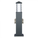 V-TAC aiavalgusti kahesuunalise pistikupesaga, 2x16A, IP44, toetab LED-pirne kuni 13W (pirn ei kuulu komplekti), tumehall.