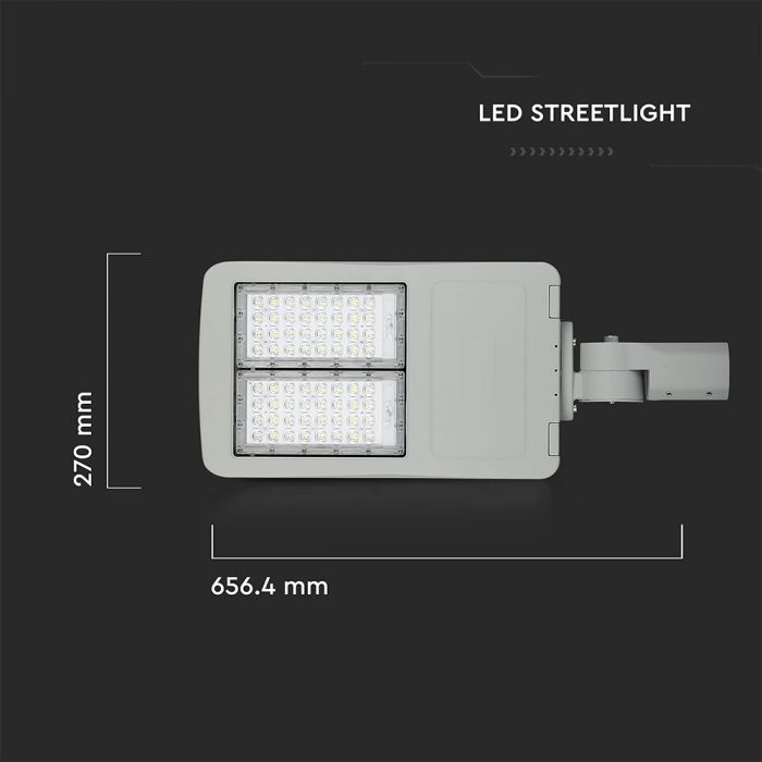 100W (14000Lm) 140Lm/W LED tänavavalgusti, IP65, V-TAC SAMSUNG, II klass, 5 aastat garantiid, 4000K neutraalne valge valgus.