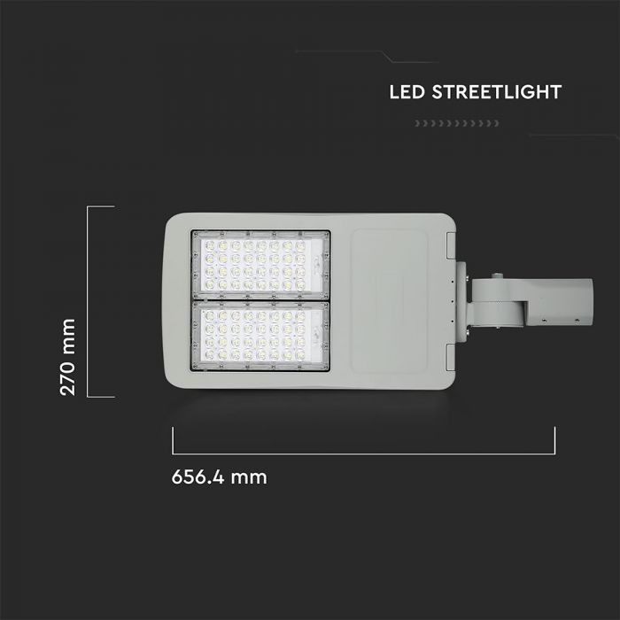 100W (14000Lm) 140Lm/W LED tänavavalgusti, IP65, V-TAC SAMSUNG, II klass, 5-aastane garantii, jaheda valge 6400K