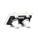 2xGU10 infälld ram/armatur, justerbar inverteringsriktning, kvadratisk, 185x100x45mm, infälld. Dimm. 175x92mm, svart/vit, V-TAC