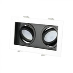 2xGU10 infälld ram/armatur, justerbar inverteringsriktning, kvadratisk, 185x100x45mm, infälld. Dimm. 175x92mm, svart/vit, V-TAC
