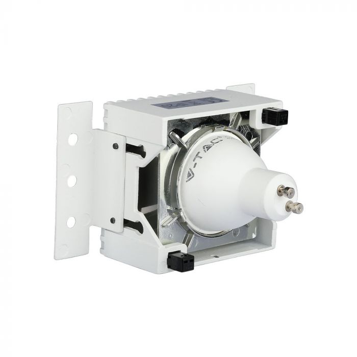 GU10 recessed frame/fixture, IP20, square shape, aluminum, white/chrome, V-TAC