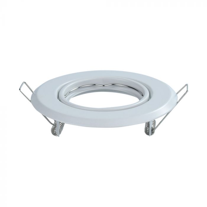GU10 recessed frame/fixture, 2 pcs, round shape, adjustable light direction, Ø93X27mm, recessed Ø70mm, white, V-TAC