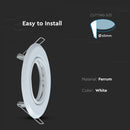 Встраиваемая рамка/светильник GU10, 2 шт, круглая форма, регулируемое направление света, Ø93X27 мм, встраиваемый Ø70 мм, белый, V-TAC