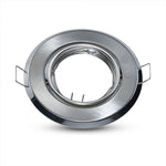 GU10 infälld ram/armatur, 2 st, rund form, justerbar ljusriktning, Ø93X27mm, infälld Ø70mm, satin nickel, V-TAC