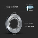 Встраиваемая рамка/светильник GU10, 2 шт, круглая форма, регулируемое направление света, Ø93X27 мм, встраиваемый Ø70 мм, сатинированный никель, V-TAC