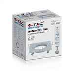 GU10 recessed frame/fixture, 2 pcs, square, adjustable light direction, 82x82X27mm, recessed. Ø70mm, white, V-TAC