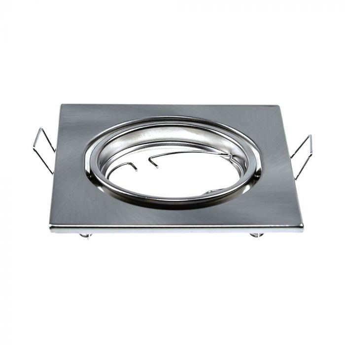 GU10 iebūvējams karkass/armatūra, 2 gab, IP20, apaļas formas, satīna niķelis, max 35W, V-TAC