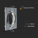 GU10 recessed frame/fixture, 2 pcs, square, adjustable light direction, 82x82X27mm, recessed. Ø70mm, satin nickel, V-TAC