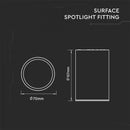 Рамка для лампы GU10, черная, V-TAC, макс. 35 Вт, IP20