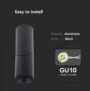 GU10 Laepealne valgusti, must, 197 x Ø59,5 mm, Max 35W, V-TAC