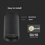 Рамка для лампы GU10, круглая, черная, Ø60 x 100 мм, max35 Вт, IP20, V-TAC