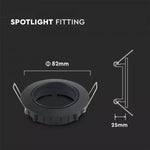 GU10 recessed frame/fixture, round, adjustable lighting angle, Ø82X25 mm, recessed Ø74 mm, black, V-TAC