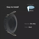 GU10 recessed frame/fixture, round, adjustable lighting angle, Ø82X25 mm, recessed Ø74 mm, black, V-TAC