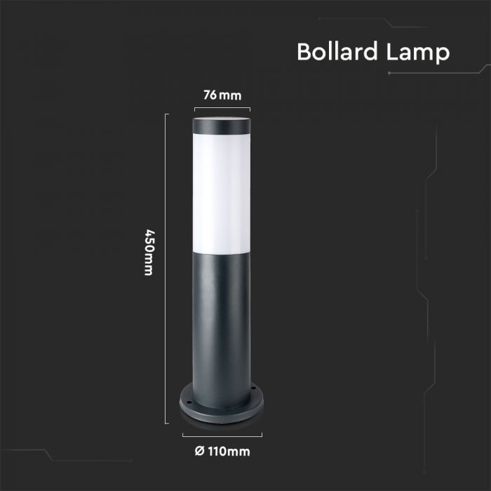 V-TAC uz virsmas montējama gaismekļa karkass ar 1xE27 LED spuldzi (spuldze nav iekļauta), pelēks, IP44
