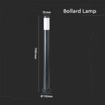 V-TAC uz virsmas montējama gaismekļa karkass ar 1xE27 LED spuldzi (spuldze nav iekļauta), pelēks, h110x76/110cm,IP44