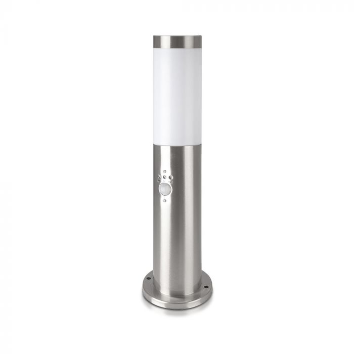 V-TAC utanpåliggande armatur med rörelsesensor, 1xE27 LED-lampa (glödlampa ingår ej), satin nickel, IP44
