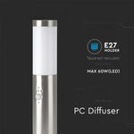V-TAC utanpåliggande armatur med rörelsesensor, 1xE27 LED-lampa (glödlampa ingår ej), satin nickel, IP44