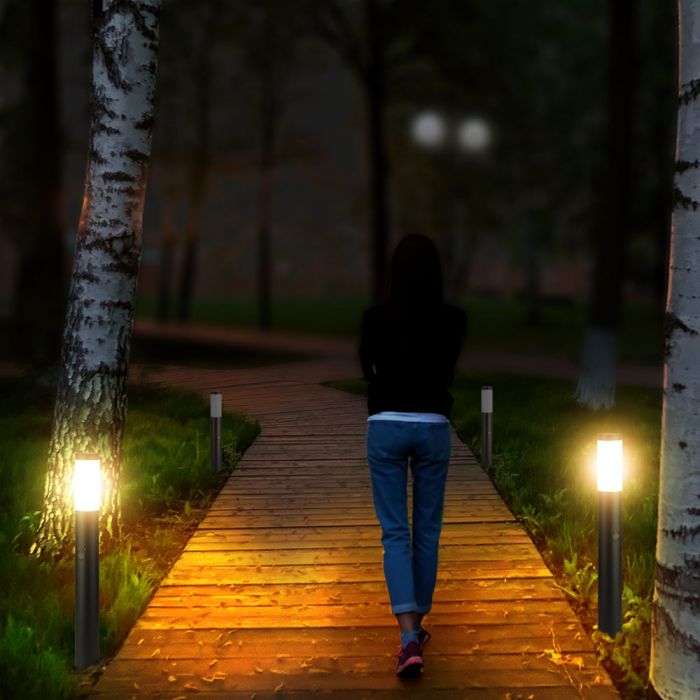 V-TAC surface-mounted luminaire with PIR sensor and 1xE27 LED bulb (bulb not included), grey, IP44