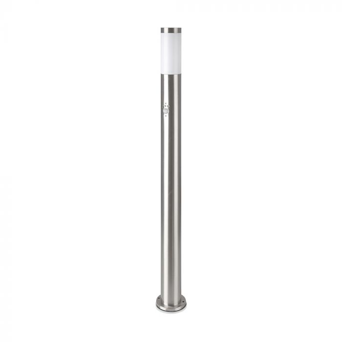V-TAC uz virsmas montējama gaismekļa karkass, saderīgs ar E27, IP44, 110cm, max60W, ar PIR sensoru, satīna niķeļa