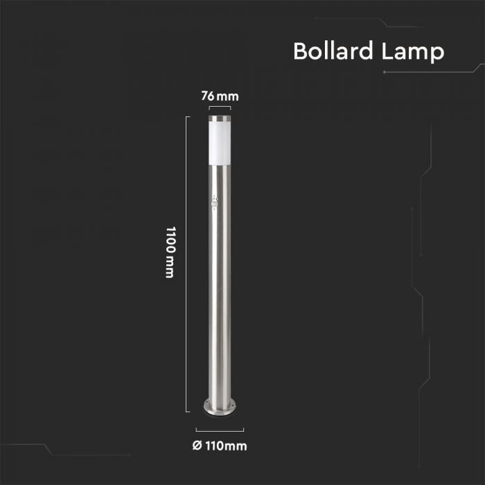 V-TAC utanpåliggande armatur med PIR-sensor och 1xE27 LED-lampa (glödlampa ingår ej), satin nickel, IP44