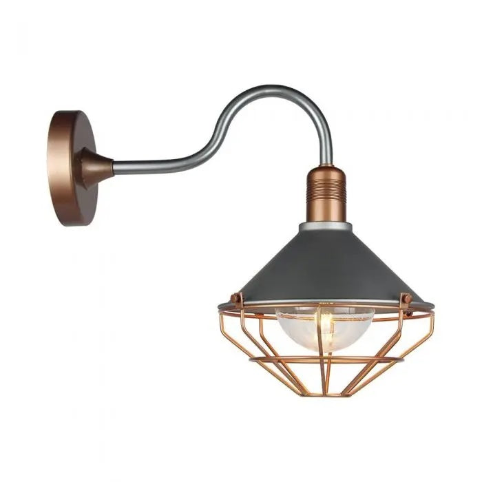 Lampram för fasadlampa för E27-lampa, max 60W, lampan vänd nedåt, Rose Gold, IP65, V-TAC